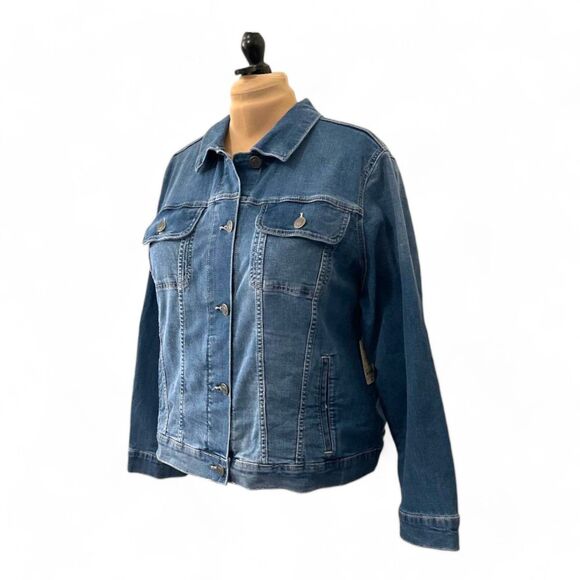 ST. JOHN'S BAY Classic Denim Jacket with stretch, NWT! Size 2X - Picture 2 of 8